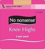 No-Nonsense Nylon Knee Hi Sheer Tan Queen, 2-Count (6-Pack)
