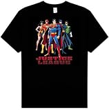  : Justice League Kids Size IN LEAGUE Youth Black Superhero T-shirt Tee Shirt