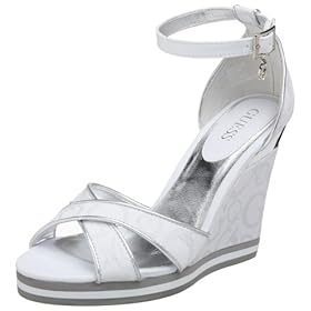 Women's Wedge Sandals: GUESS Women's Techno 2 Band Logo Wedge