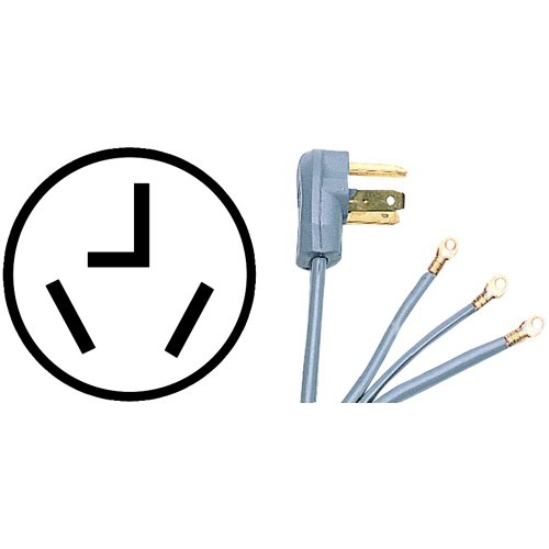 PETRA 90-1028 3-Wire Dryer Cord, 10-Foot, 30A