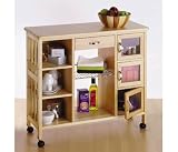 Premier Kitchen Trolley Natural Rubberwood