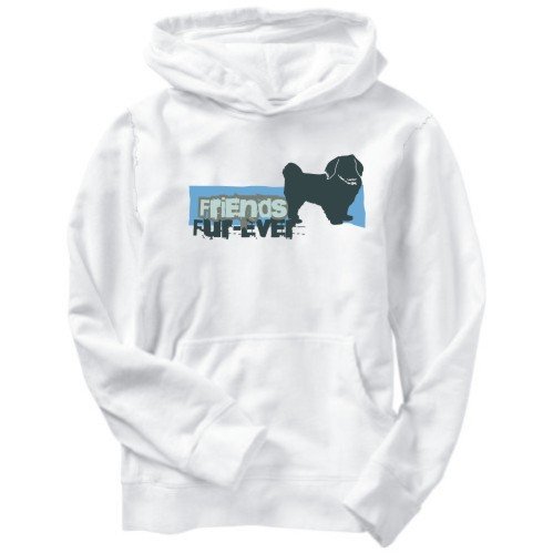 Hoodie Mens White FRIENDS FUR - EVER - Tibetan Spaniel Dogs