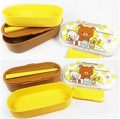 Creative Cartoon Bear Japanese Style Double Tier Plastic Lunch Box
