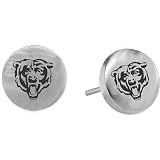 Team Titanium Chicago Bears Steel Button Earrings