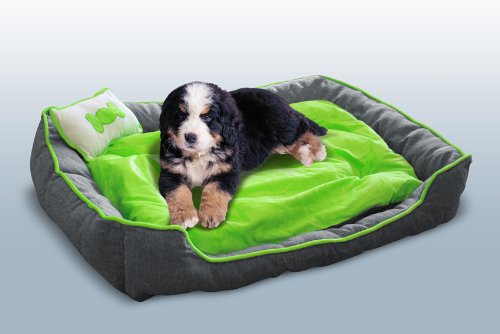 Hundebett / Hundekissen / Schlafplatz + 1 Kissen XL Gr�n