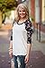 MIXMAX Women Contrast Color Floral Print 3/4 Sleeve Raglan T Shirt Tops
