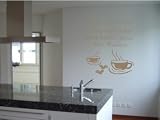 Wandtattoo / Wandaufkleber mit Kaffehaus Motiv, Farbe Braun