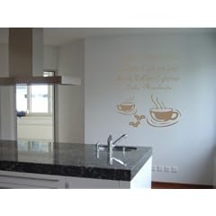 Wandtattoo / Wandaufkleber mit Kaffehaus Motiv; Farbe Braun