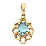 14K Yellow Gold Aquamarine Pendant