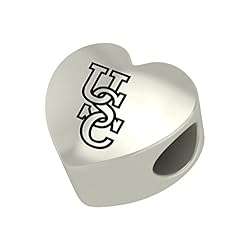 South Carolina Gamecocks Heart Bead Fits Most Pandora Style Bracelets