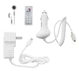 Amazon Kindle 2 and Kindle DX Charger set - Travel/Wall charger, Car charger, Headset and Earbud Caps (come with 3 different sizes)