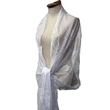 White Vintage Styled Lace Knit Shawl Wrap