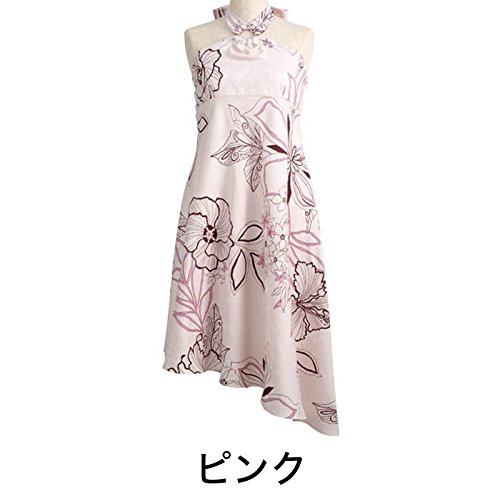 (マジュン) MAJUN レディース かりゆしウェア(沖縄版アロハシャツ) Flower Line Art