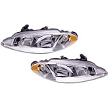 1998-2004 Dodge Intrepid Headlights  w Amber (Black) by Matrix