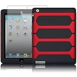 APPLE IPAD 2 RED/BLACK IMPACT CASE / COVER / SHELL / SHIELD + SCREEN PROTECTOR PART OF THE QUBITS ACCESSORIES RANGEby Qubits