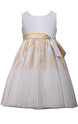 Girls Round Neck Striped Print Dots Print Mesh  Sleeveless Metallic/Polyester/Silk/Shantung  Dress With a Bow(s)