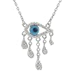 Tressa Sterling Silver Blue Eye with Cubic Zirconia Accents Necklace