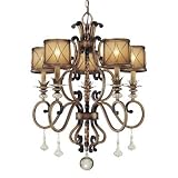 Minka Lavery 4755-206, Aston Court Crystal 1 Tier Chandelier Lighting, 5 Light, 300 Watts, Bronze