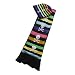 Cute Multi Color Striped Knit Hat / Beanie & Scarf Set with Skulls & Bones