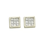 14K Yellow Gold 1/4 ct. Bezel Set Diamond Fashion Earrings