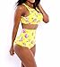 Women's Colorful Summer Swimsuit Crossover Swimwear Bathing Suit (US L, A-Color 7)