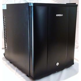 Homesun Hotel Mini Bar Fridge 36Litres with Lock, 100% Silent, Black Editon