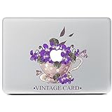 iCasso Purple Flower Vinyl Decal Sticker Skin for Apple Macbook Pro Air Mac 13" inch / Unibody 13 Inch Laptop