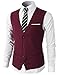 H2H Mens Formal Slim Fit Premium Business Dress Suit 4 Button Vests With Pocket