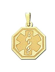 14K Filled Gold Octagon Medical Charm - Available In 3 Sizes