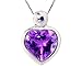14K White Gold Heart Gemstone Pendant-Amethyst , title=