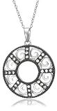 Sterling Silver Cubic Zirconia Open Circle Pendant, 18