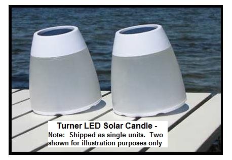 Britta Products Turner01 Solar Patio Table Lamp with LED Candle Accent Light