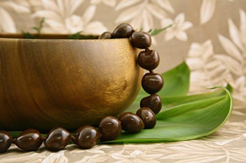 Hawaiian Kukui Nut Lei Necklace- Brown