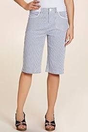 Per Una Roma Cotton Rich Striped Shorts