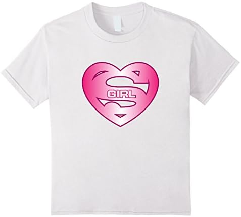 Super Girl T-Shirt Female Adult or Kid Child Tee Shirt - Kids 4 - White