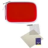 GTMax Red Zipper Eva Pouch Carrying Case + Universal LCD Screen Protector for Canon Advanced PowerShot S95