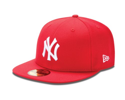 MLB New York Yankees Scarlet with White 59Fifty Baseball Cap, 6.375-Inch