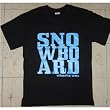 Whacks Wax "SNOWBOARD" T-shirt: Black Shirt, Blue Lettering, Size Large