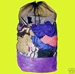 Laundry Mesh Bag With Purple Bottom 11.7" X 11.7" X 28.2" H THREE BAGS