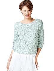 Indigo Collection Cotton Rich Tweed Knitted Jumper
