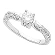 14K White Gold Diamond Engagement Ring - 0.59 Ct.