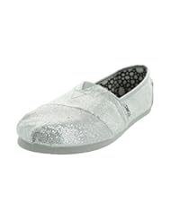 Shoes: TOMS Womens TOMS GLITTER CLASSICS CASUAL SHOES 8.5 (SILVER GLITTER) - TOMS