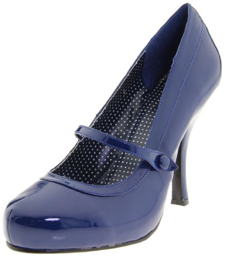 Pleaser Women's Cutiepie-02/NB Mary Jane Pump,Navy Blue Patent,10 M US