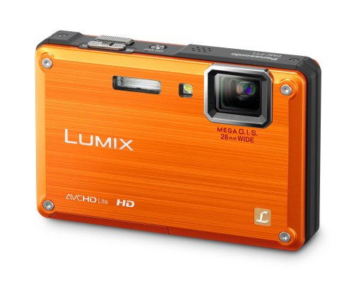 Panasonic DMC-FT1EG-D Digitalkamera (12 Megapixel, 4-fach opt. Zoom, 6,9 cm (2,7 Zoll) Display, Bildstabilisator, bis 3m wasserdicht) orange