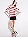 Camii Mia 3/4 Sleeve Shirts for Women, Striped Tee Shirts Cotton Stretchy Lightweight Slim Fit (Small, Red)