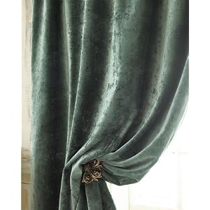 Dian Austin Couture Home Each Azure Seas Velvet Curtain 54"W x 96"L