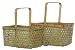 Natural Hand Woven Split Bamboo Nested Rectangle Baskets Set of Two - Large=14 1/2" x 12 1/2" x 8"
