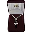 Silver-Plated 18" Chain with 1" Cross and Heart Pendant