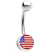Stainless Steel American Flag Logo Belly Ring