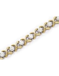 14K Yellow Gold Diamond XO Bracelet